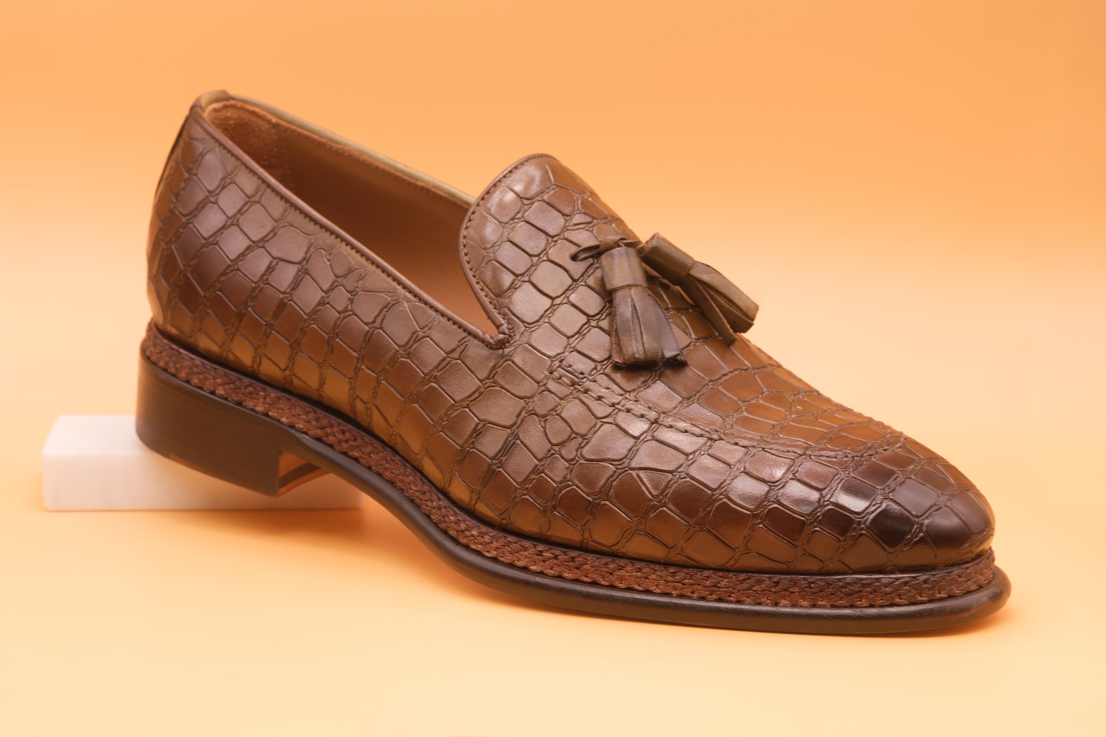 Olive Green Croco Top Bow