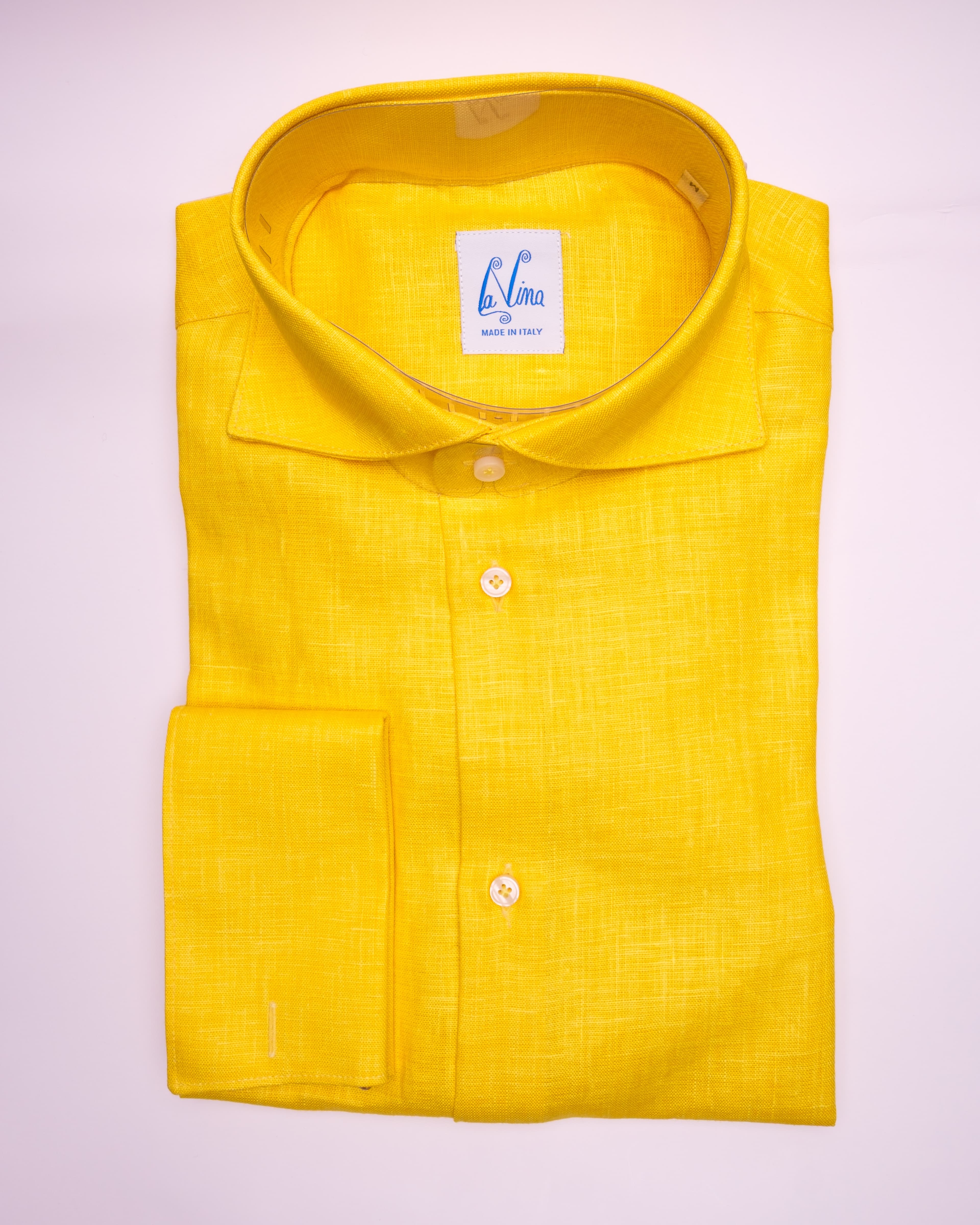 Long Cufflinks - Yellow Linen