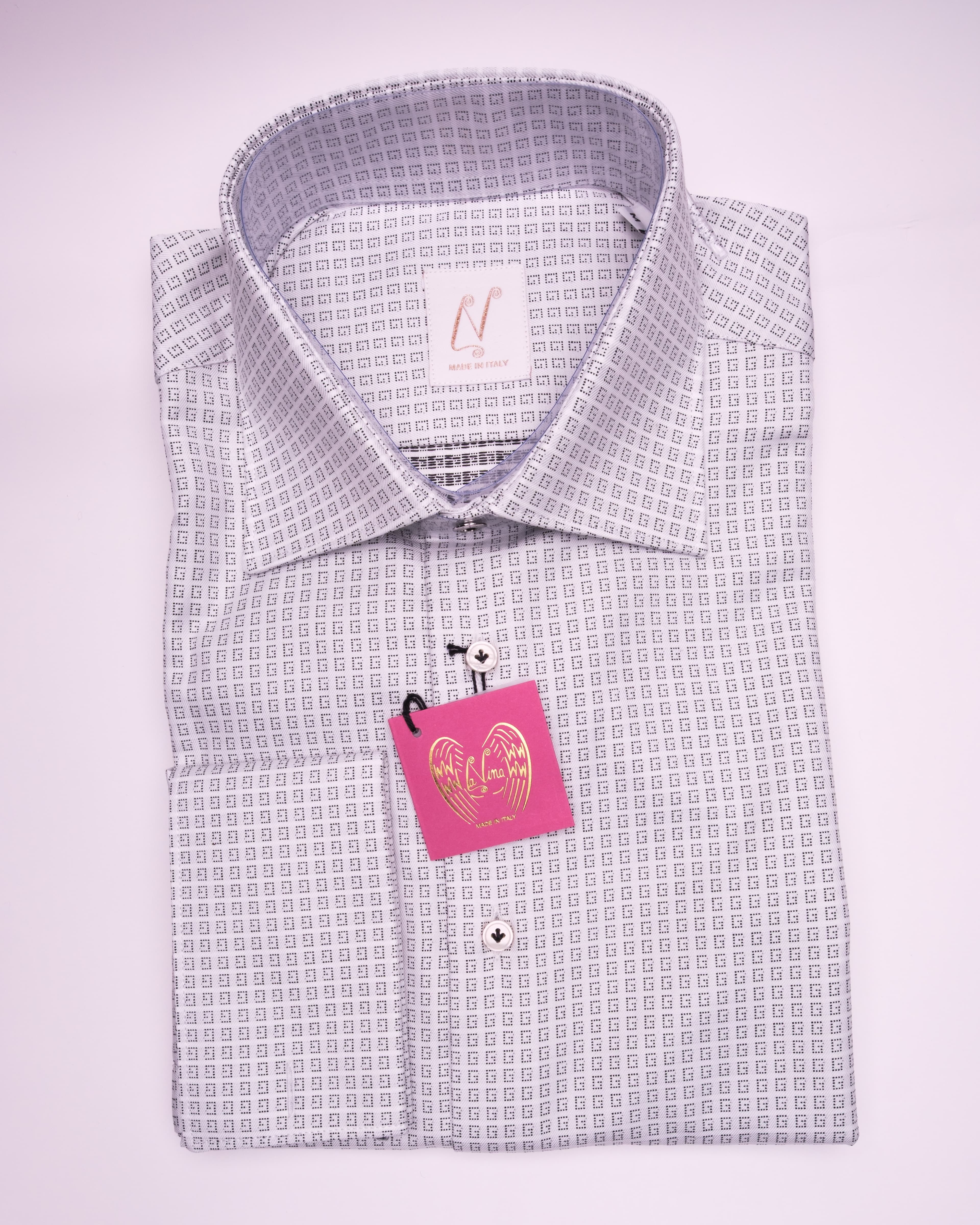Long Cufflinks - White Cotton Gucci Print