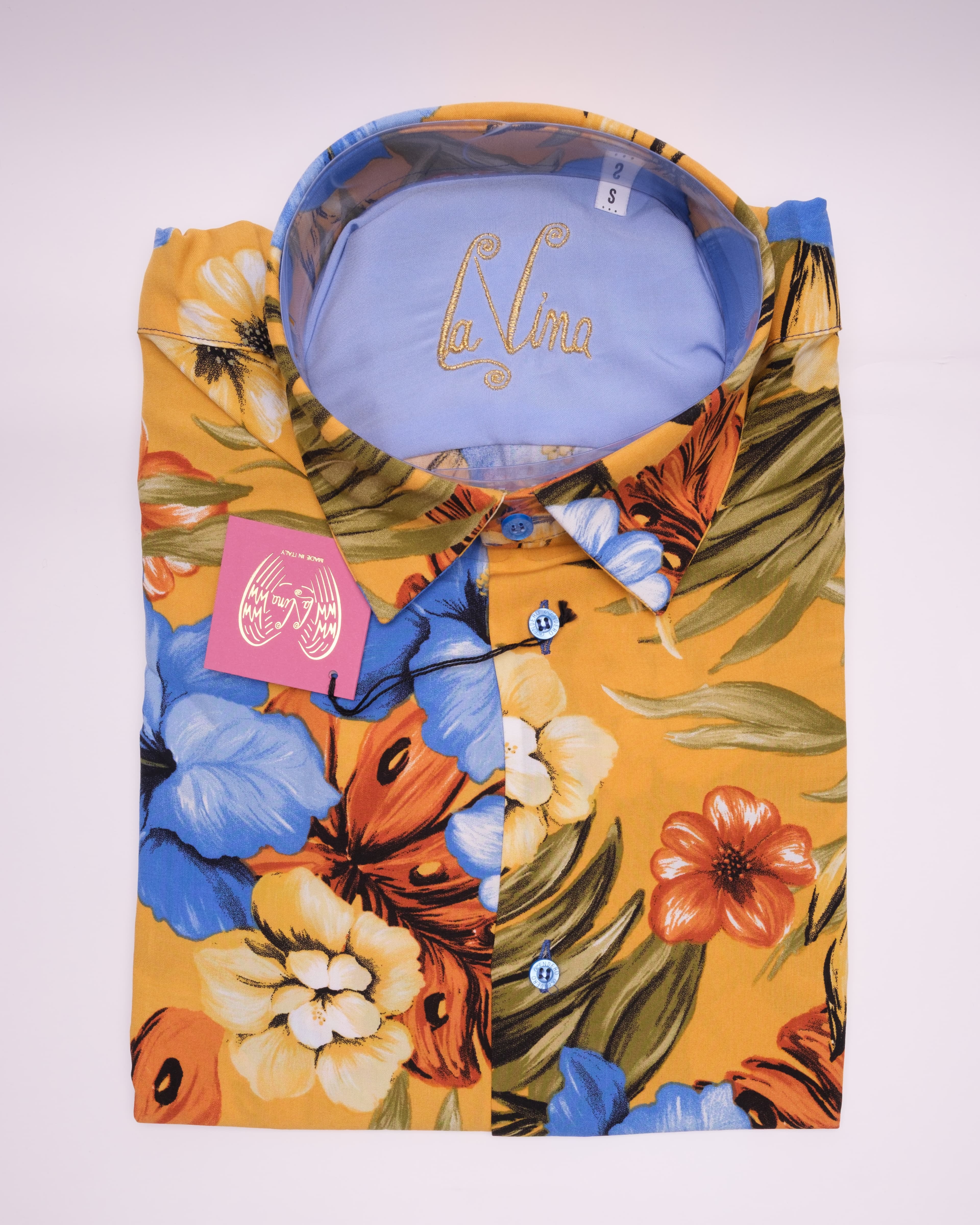 Long Sleeve - Small Colar Cotton Multi Flower Print